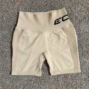 ECHT Women’s Beige Fitness Workout Gym Active Shorts Size M